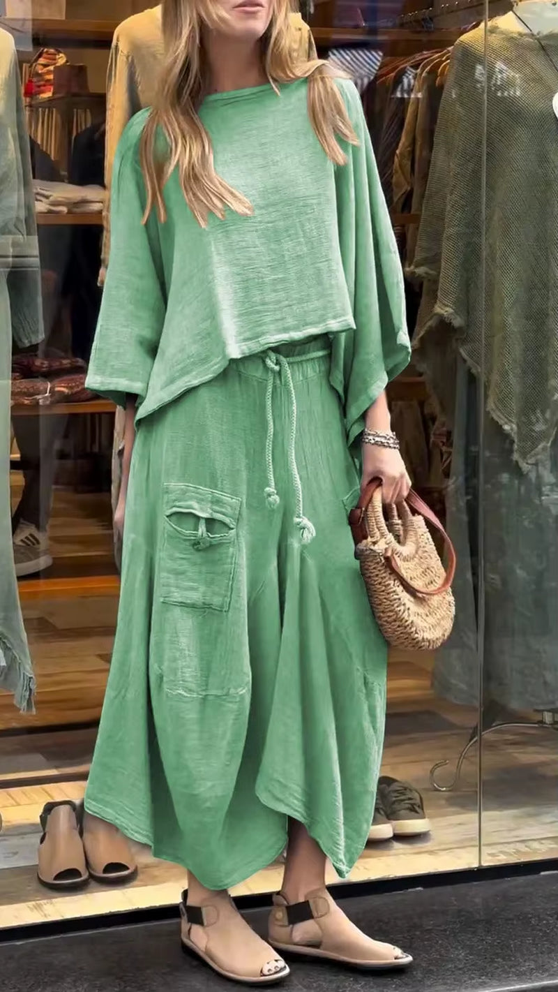 Autumn Lace-Up Skirt Set for Effortless Elegance